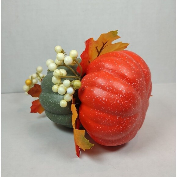 Perfect Harvest Stacked Pumpkins Thanksgiving Halloween Fall Autumn Multicolor - Picture 10 of 15